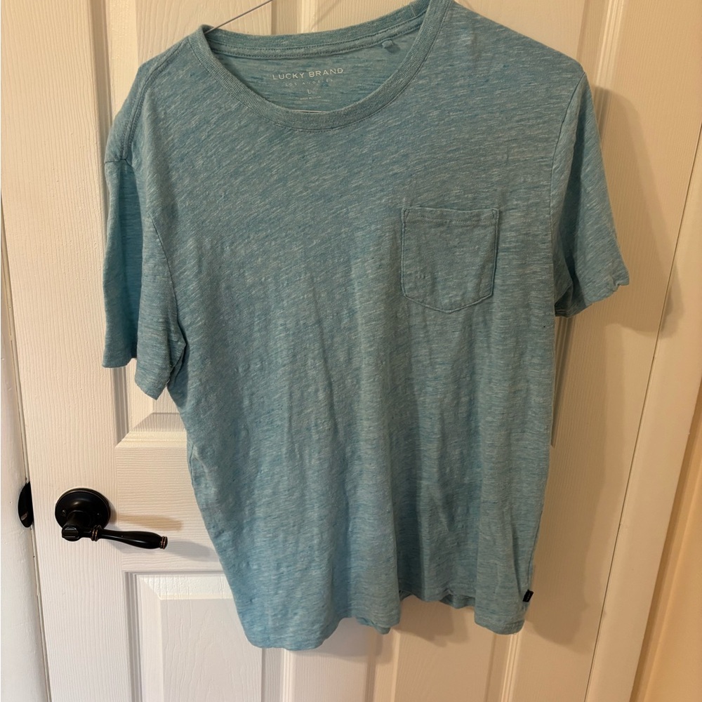 Lucky Brand Men's Light Blue Short Sleeve Tee